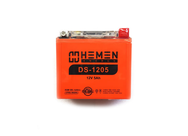 Аккумулятор скутер 12 вольт 5Ач Hemen Energy с цифровым индикатором заряда DS-1205