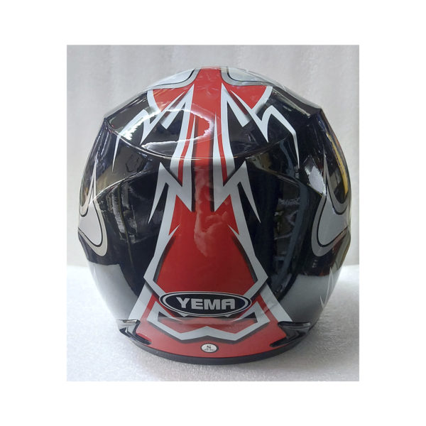 Шлем мото с визором YEMA Красно-черно-серый