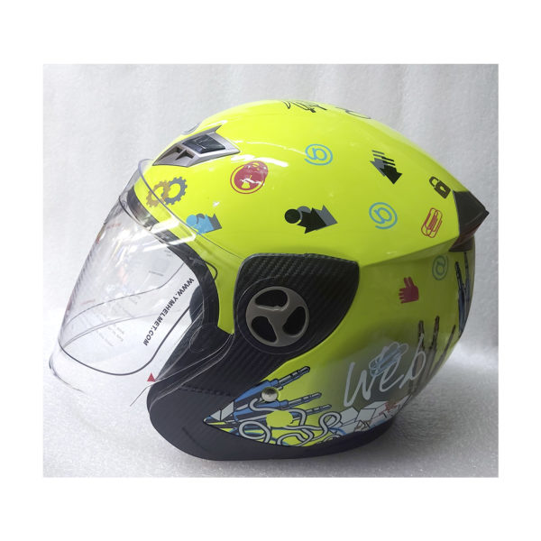Мото шлем Yema Открытый с визором Желтый Inter