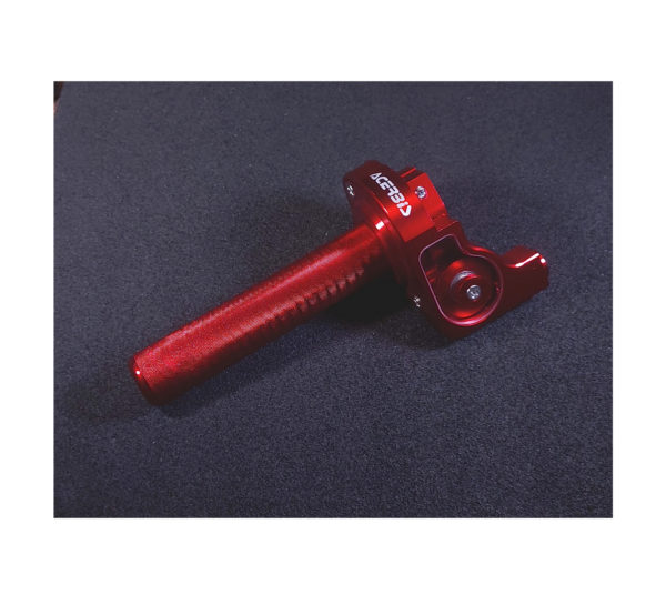 Ручка газа питбайк короткоходная алюминиевая с роликом Красная